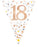 Party Bunting x 3.9m - Holographic Dot - 11 flags - White & Rose Gold - 18th