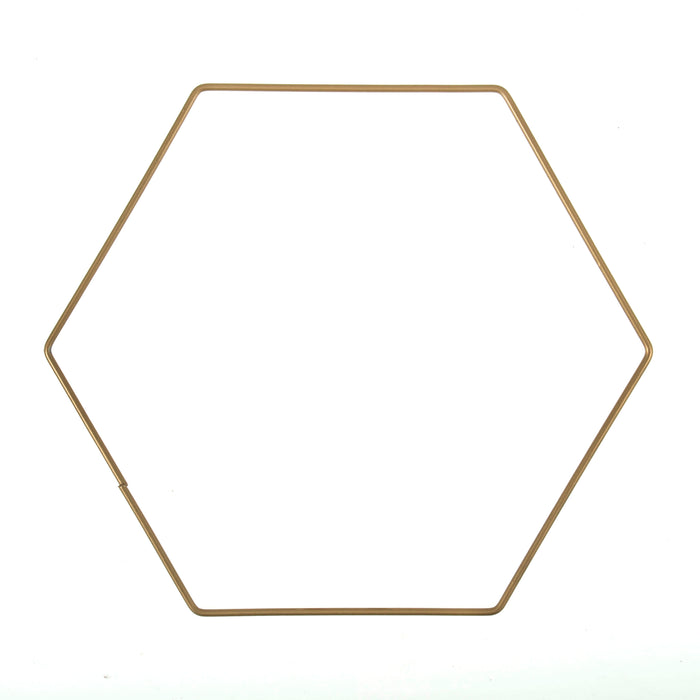 Gold Metal Craft Hexagon 20cm