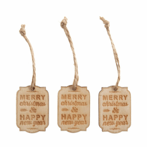 Craft Embellishment - Wooden Merry Christmas Tags - Pack of 6