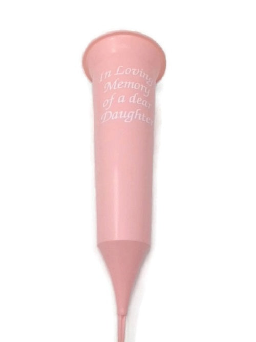 Light Pink  Grave Vase Spike In Loving Memory of a - Daughter