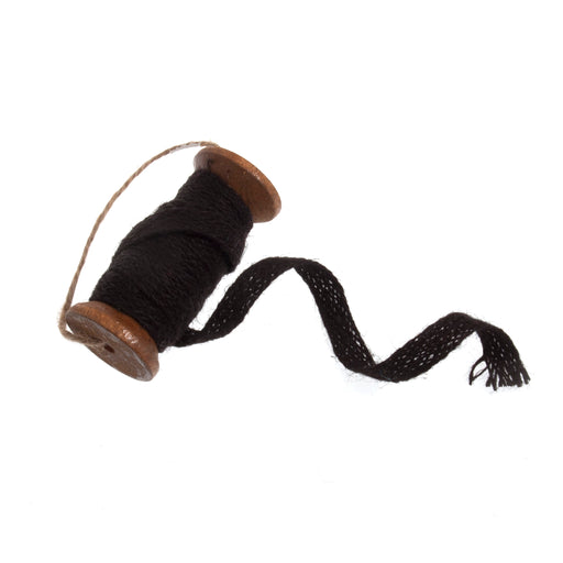 Black Jute Trim Wooden Spool - 2m x 10mm