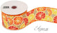 Wired Edge Ribbon Orange Slices Natural 63mm x 9.1m