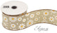 Wired Edge Ribbon White Daisies on Natural  63mm x 9.1m