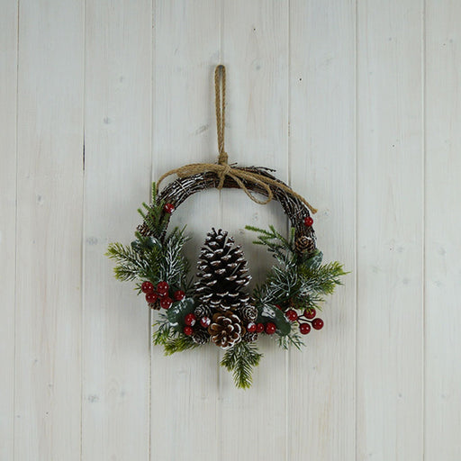 24cm Cone, Apple and Berry Wreath