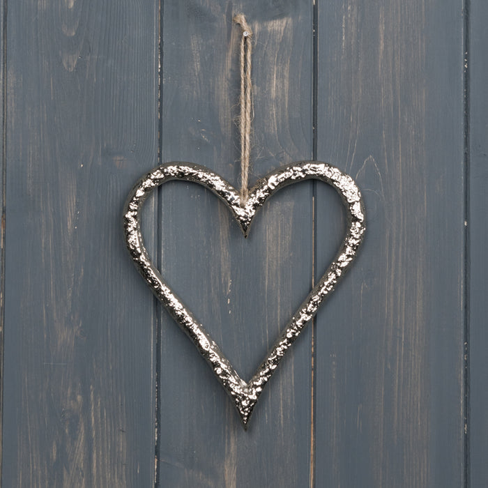 12cm Silver Metal Heart