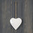 White Enamel Hanging Heart (10cm)