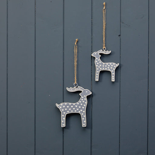 Single Hanging Grey Reindeer With White (one only )