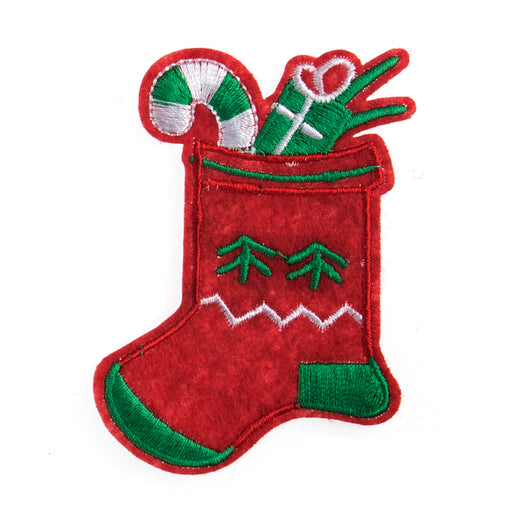 7cm Christmas Motif - Stocking, iron or sew on