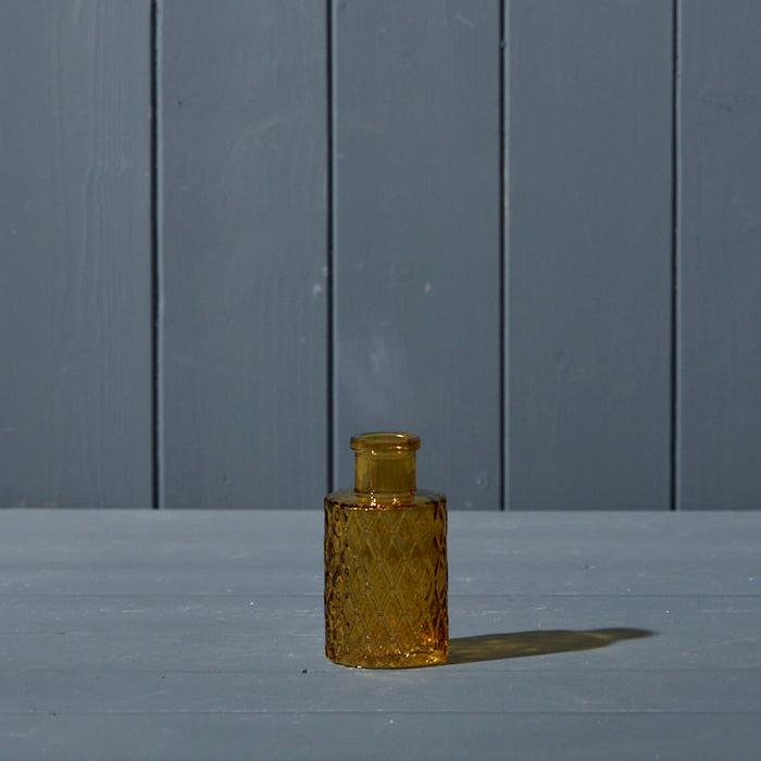 Yellow Geometric Glass Bottle x H9.2cm