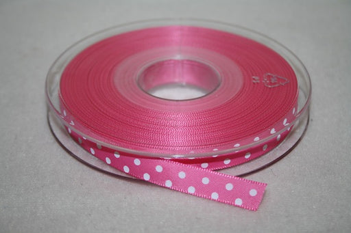 10mmx20m polka dot ribbon pink L225