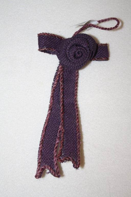 Small Hessian Bow Ribbon Hanger Purple 