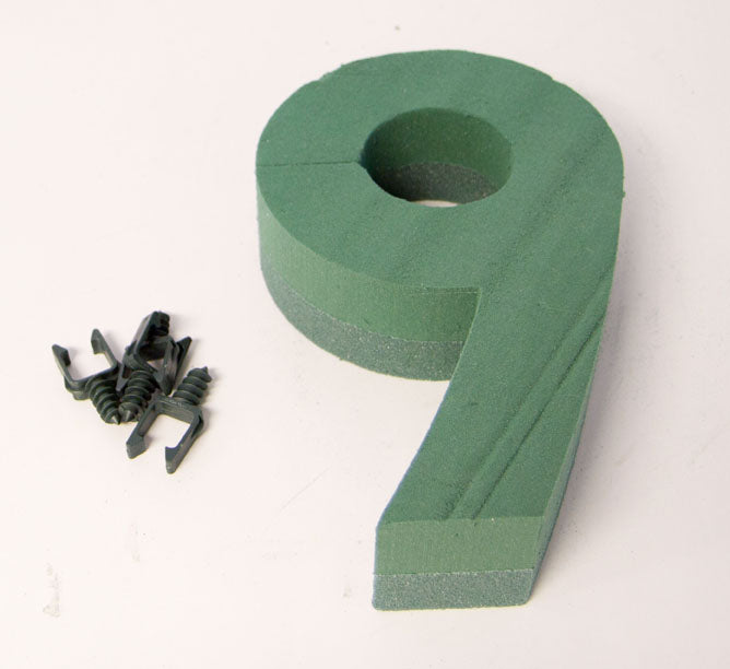 Oasis Floral Foam Number with Clips "9"
