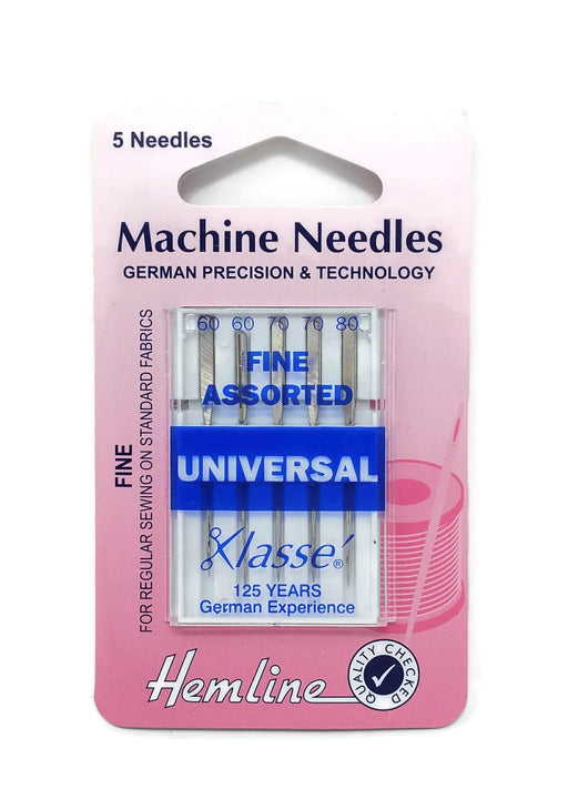 Hemline Assorted Universal Sewing Machine Needles: Fine