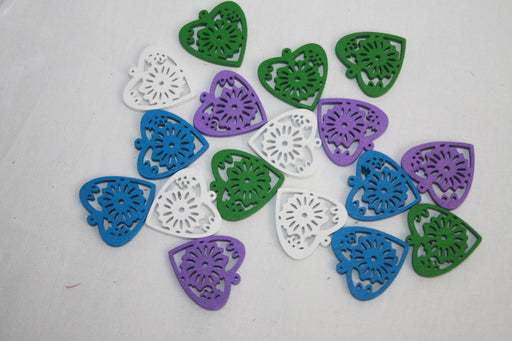 Filigree Cut Out Wooden Hearts Pack of 16