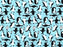 1 Metre Penguins on Blue 100% Cotton Fabric x 110cm Width