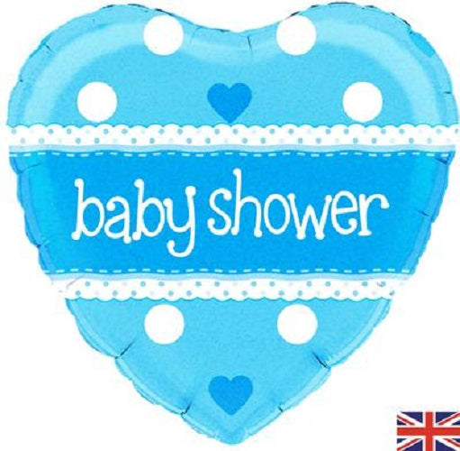 18" Foil Balloon - Blue Baby Shower  Heart 