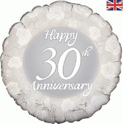 18" Foil Balloon - Happy Anniversary - 30th