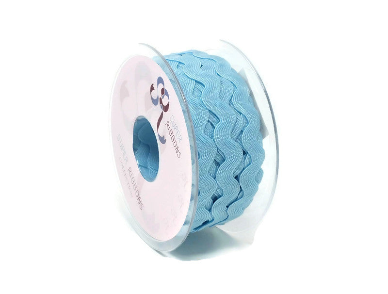 Ric Rac Ribbon Reel - 13mm x 20m - Baby Blue