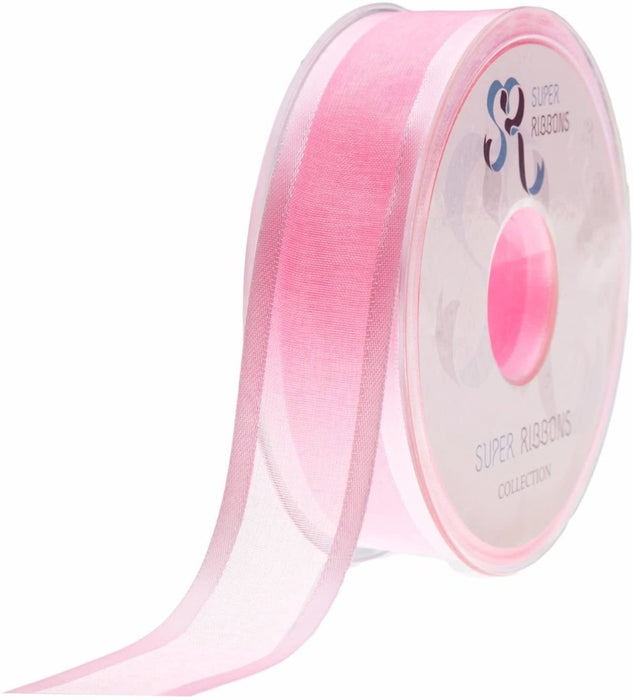 10mm Satin Edge Organza Ribbon x 25m - Baby Pink