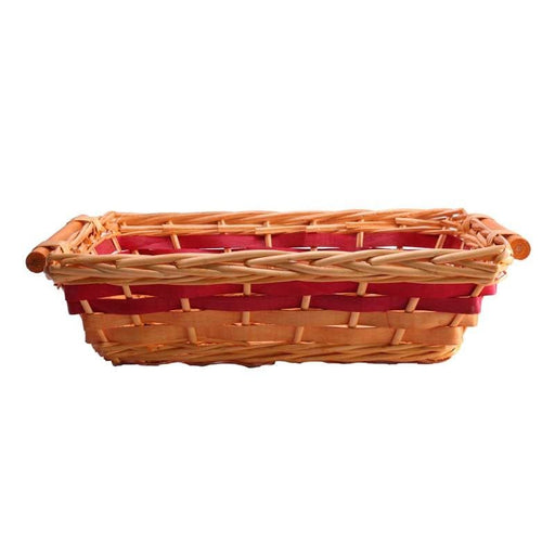 Rectangle Red Two Tone Tray Basket x 39cm - Unlined