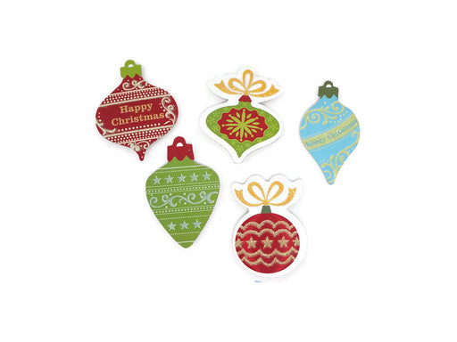 Christmas Bauble Glitter Stickers x 5