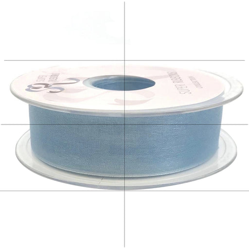Baby Blue 25mm Woven Edge Organza Ribbon 25m