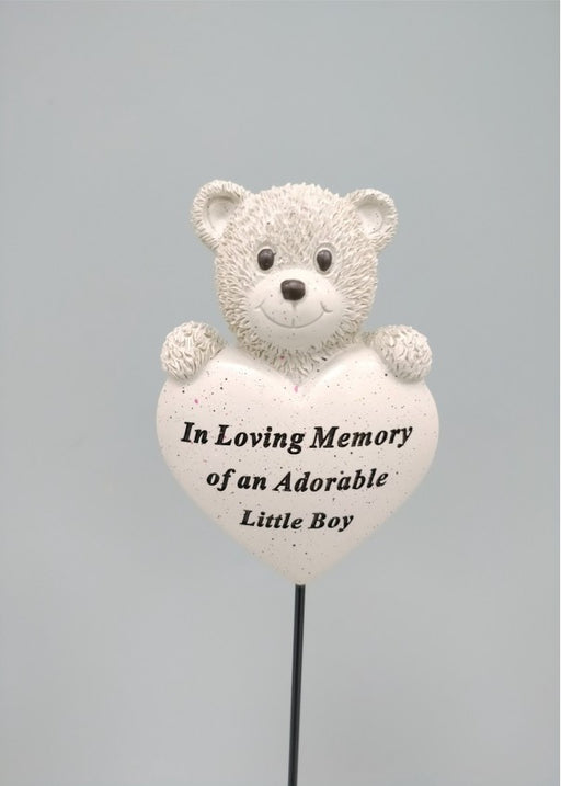 Memorial Bear Heart Stick - Little Boy
