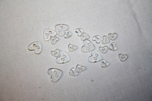 Mini Craft Heart Buttons Transparent 