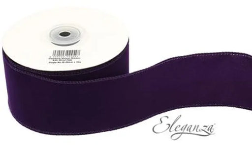 60mm x 10m Purple Velvet Ribbon