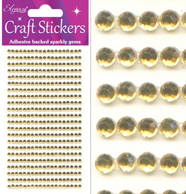3mm Gold Diamante Craft Stickers 418pcs