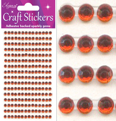 4mm Red Diamante Gems Craft Stickers 240pcs