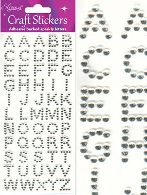 Diamante Capitol Letter Craft Stickers