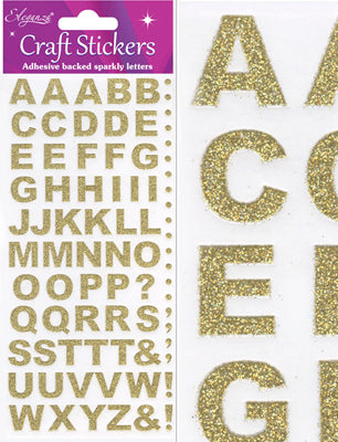 Gold Capitol Alphabet Letter Craft Stickers