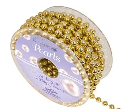 Gold 8mm x 10m Metallic Pearls (NOT on a roll)