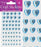 Mixed Size Diamante Pearl Blue Heart Craft Stickers