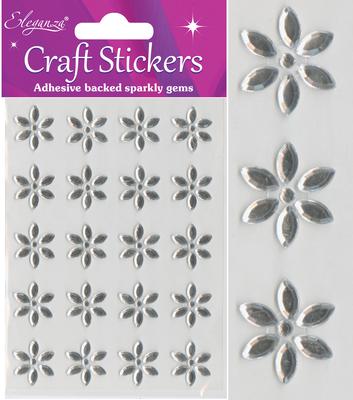 Diamante Flower Craft Stickers 20pcs
