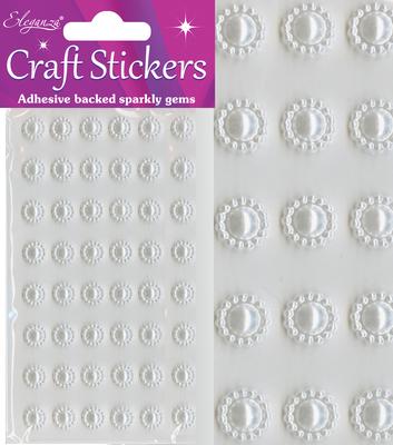 White Pearl Sun Craft Stickers 48pcs