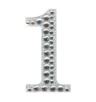 Eleganza Craft Sticker 5cm Diamante Encrusted Single Number - 1