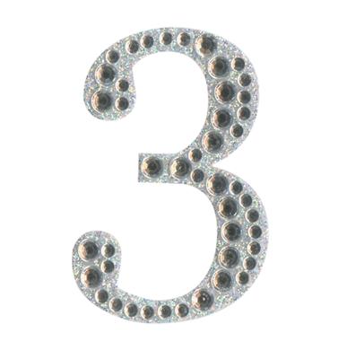 Eleganza Craft Sticker 5cm Diamante Encrusted Single Number - 3