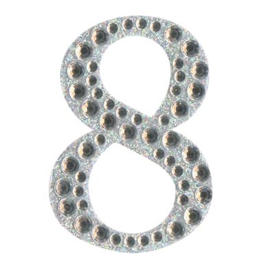 Eleganza Craft Sticker 5cm Diamante Encrusted Single Number - 8