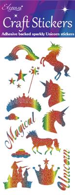 Rainbow Colour Unicorn Craft Stickers