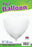 18" White heart Foil Helium Balloon