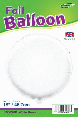 18" Foil Round Balloon - White