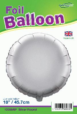 18" Foil Round Balloon - Silver