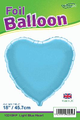 18" Blue heart Foil Helium Balloon