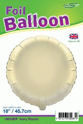 18" Ivory Round Foil Balloon