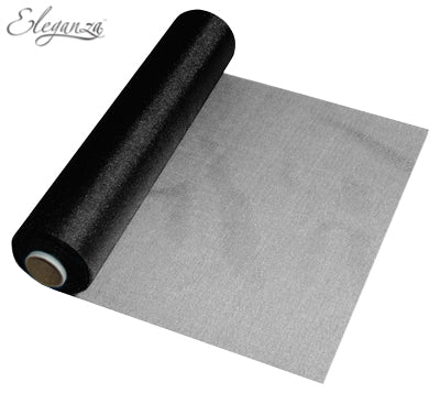 29cmx25m Organza Fabric Sheer Roll Black