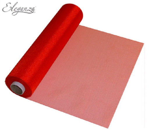 29cmx25m Organza Fabric Sheer Roll Red