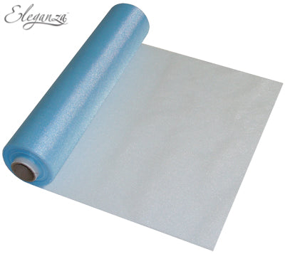 29cmx25m Organza Fabric Sheer Roll Baby Blue