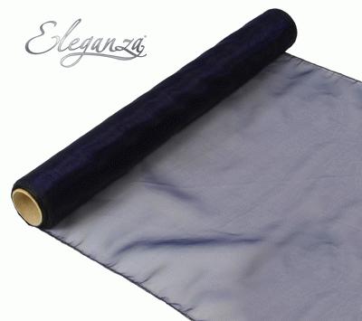40cm x 9m Woven Edge Organza - Navy Blue